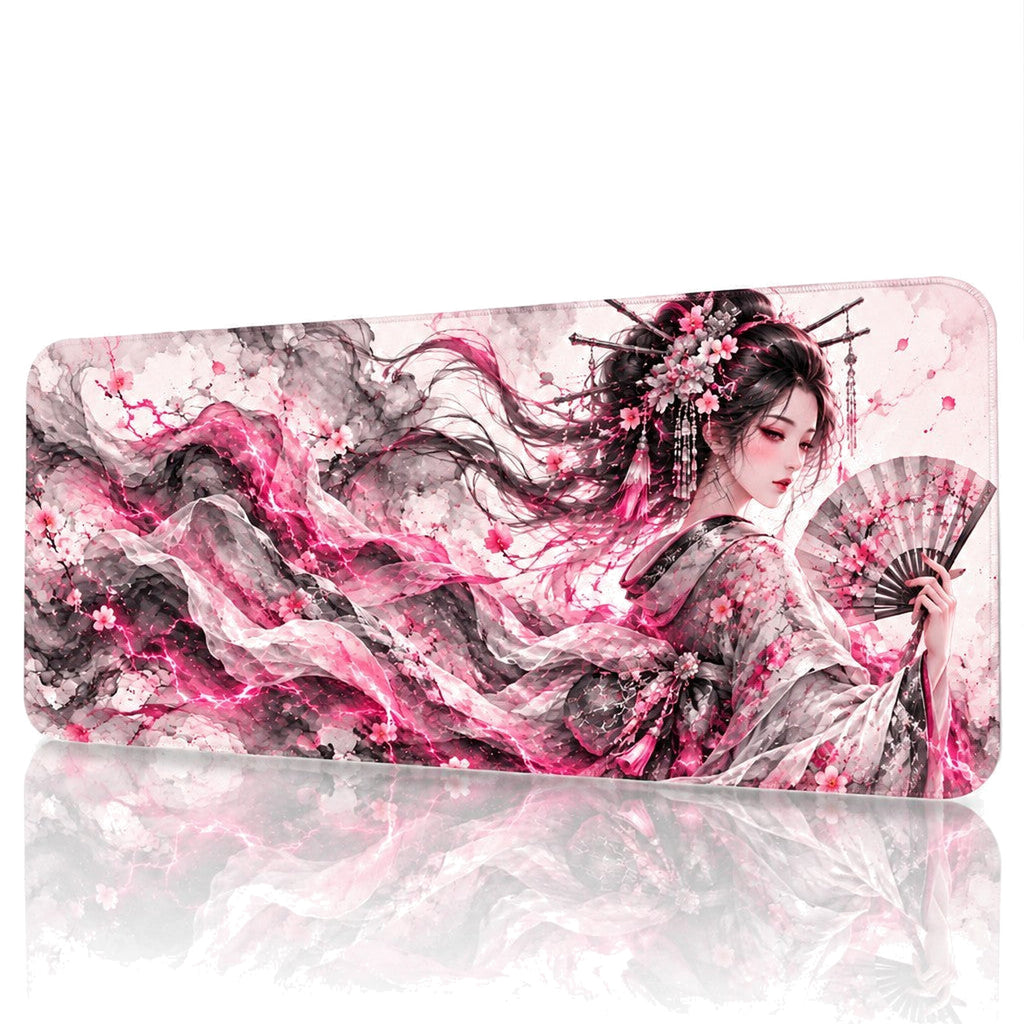 Geyşa Pembe oyuncu mouse pad – beyaz fon önden görünüm