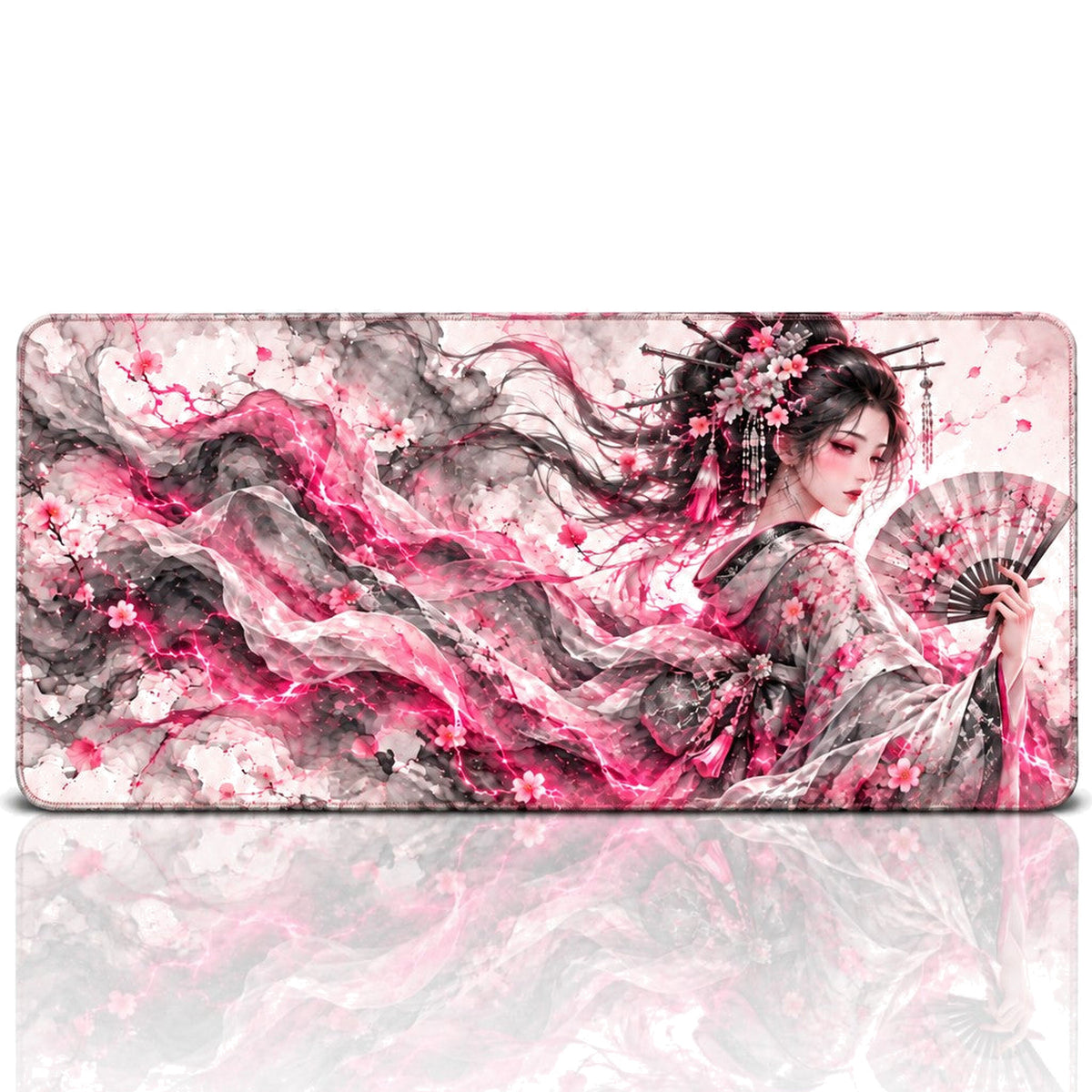 Geyşa Pembe oyuncu mouse pad – beyaz fon düz görünüm