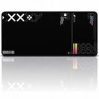 Glyph siyah geometrik 90x40 cm XXL mouse pad düz önden tam desen