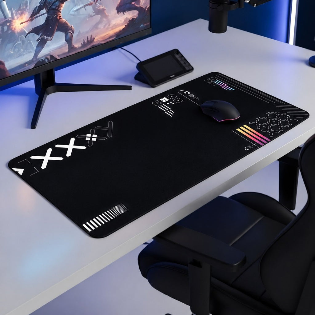 Glyph siyah minimal mouse pad oyun masası kurulumu