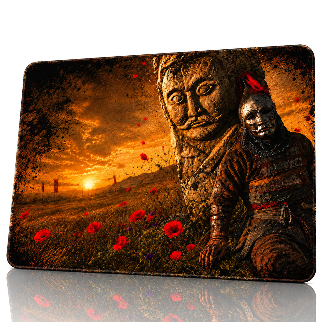 Golden Sentinel 50x40 cm oyuncu mouse pad – beyaz fon önden görünüm