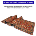 Geyikli Hayat Ağacı halı desenli mouse pad kumaş yüzeyi, esnek yapı ve süblimasyon baskı detayı