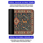 Saray Bahçesi halı desenli mouse pad doğal kauçuk kaymaz taban ve dikişli kenar detayı