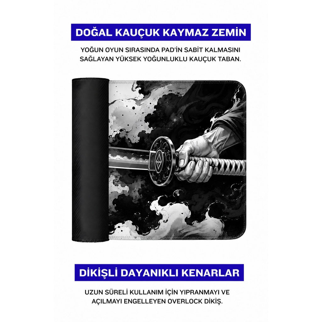 Inkblade katana mouse pad doğal kauçuk kaymaz taban