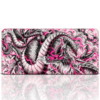 Irezumi Ejderha Pembe oyuncu mouse pad – beyaz fon düz görünüm