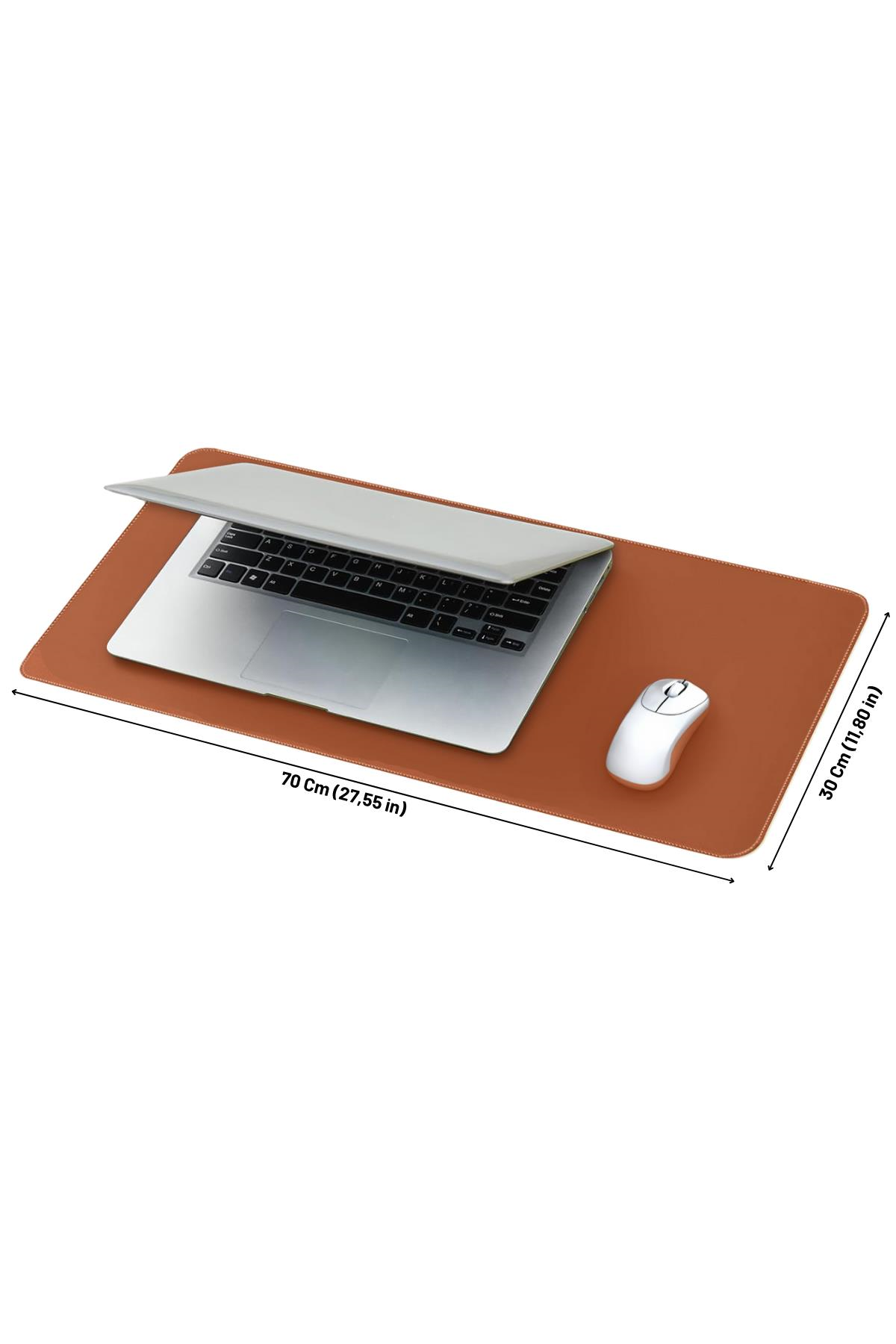 Kahverengi deri mouse pad 70x30 cm yakın çekim