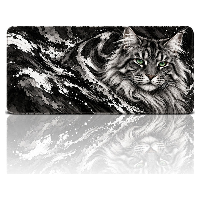 Kedi Desenli Oyuncu Mouse Pad 90x40 – Gümüş Kedi | Gaming Mouse Pad