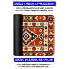 Kızıl Yıldız kilim desenli mouse pad doğal kauçuk kaymaz taban ve dikişli kenar detayı