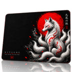 Kitsune 50x40 cm oyuncu mouse pad – beyaz fon önden görünüm