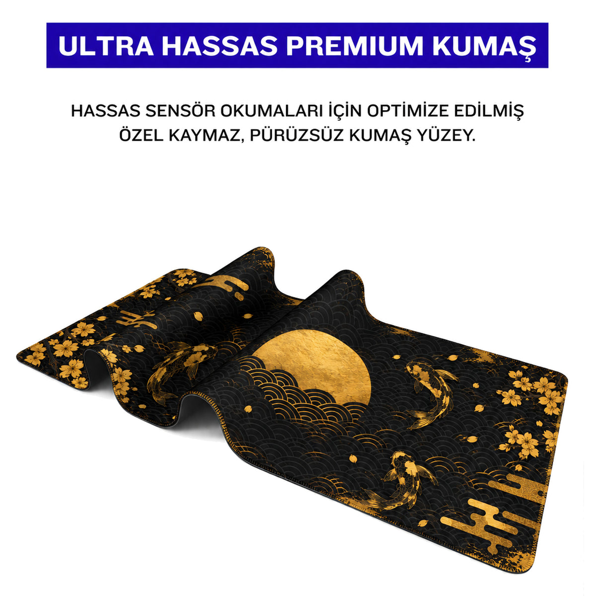 Kuroha oyuncu mouse pad – premium kumaş yüzey