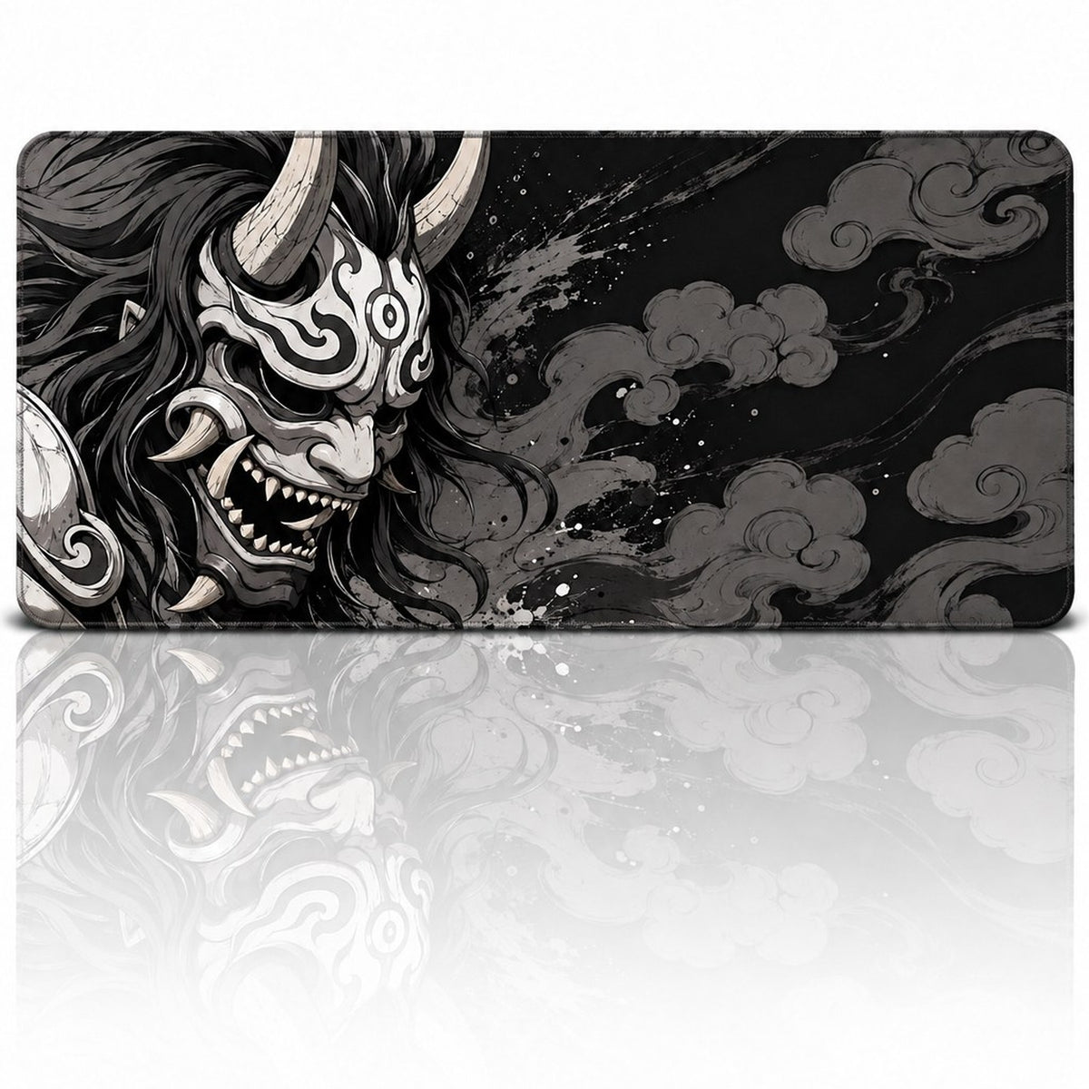 Kurovex oni maskesi 90x40 cm XXL mouse pad düz önden tam desen