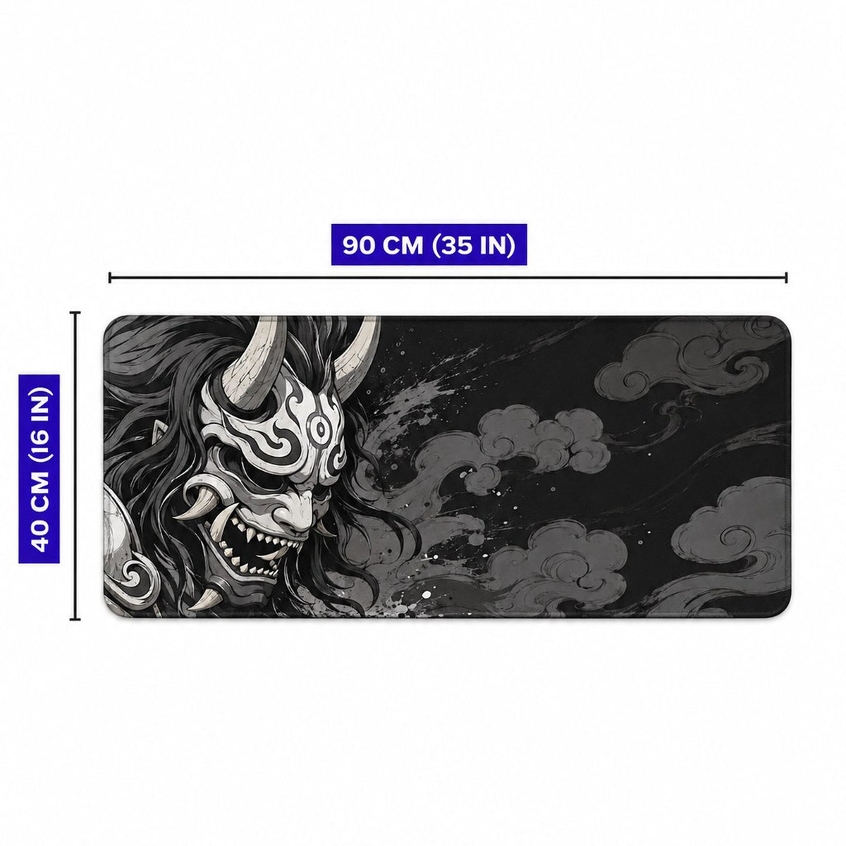 Kurovex oni maskesi mouse pad 90x40 cm ölçü görseli