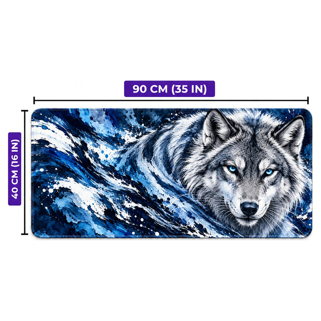 Buz Kurdu kurt desenli oyuncu mouse pad ölçüleri: 90 cm x 40 cm (35 x 16 inç)