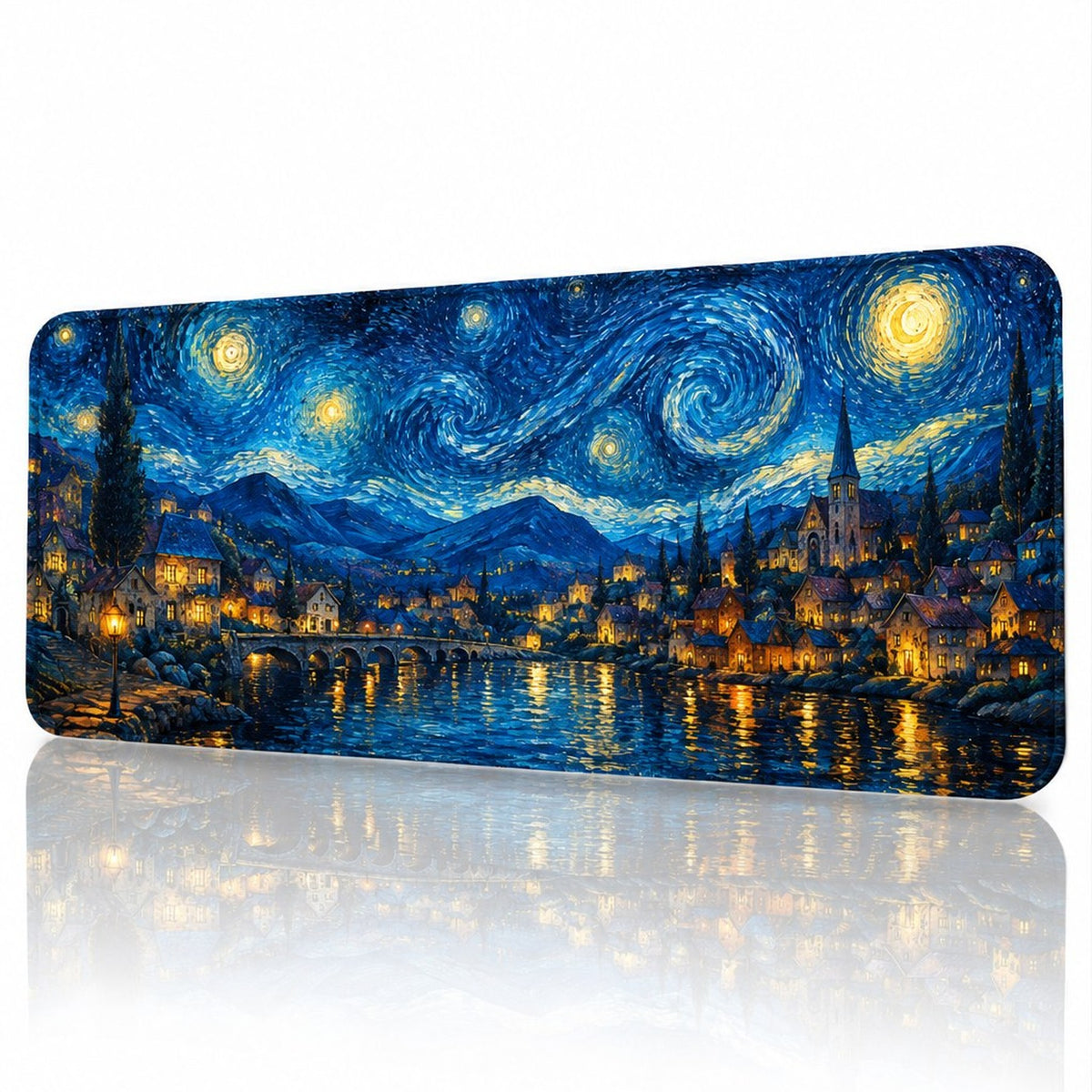 Lunavelle yıldızlı gece desenli 90x40 cm mouse pad