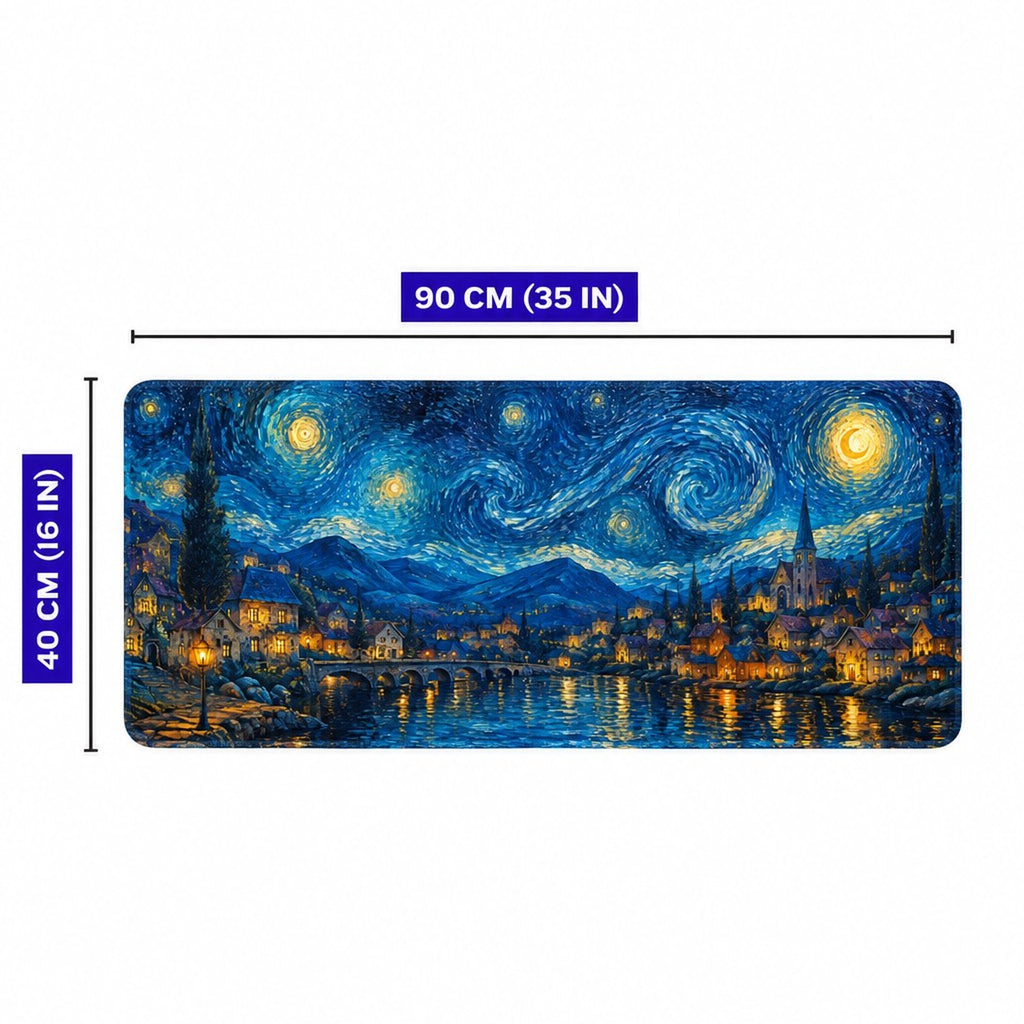 Lunavelle yıldızlı gece mouse pad 90x40 cm ölçü görseli