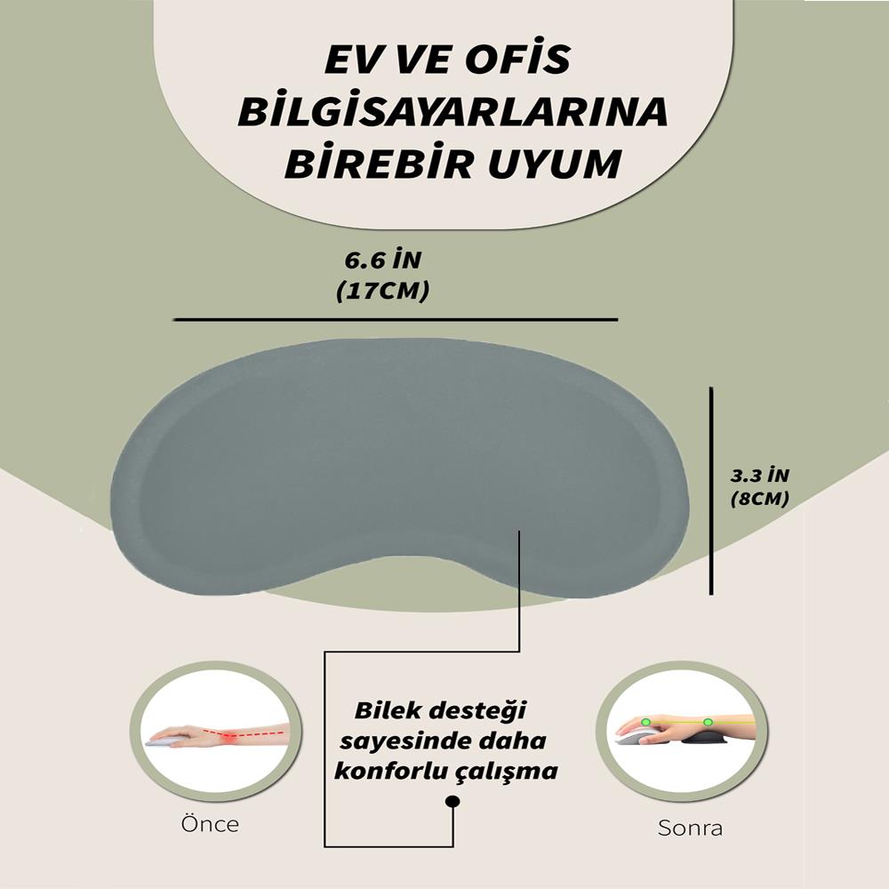 Bilek destekli mouse pad bilek yastığı detayı