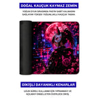 Neon 50x40 cm oyuncu mouse pad – doğal kauçuk kaymaz taban