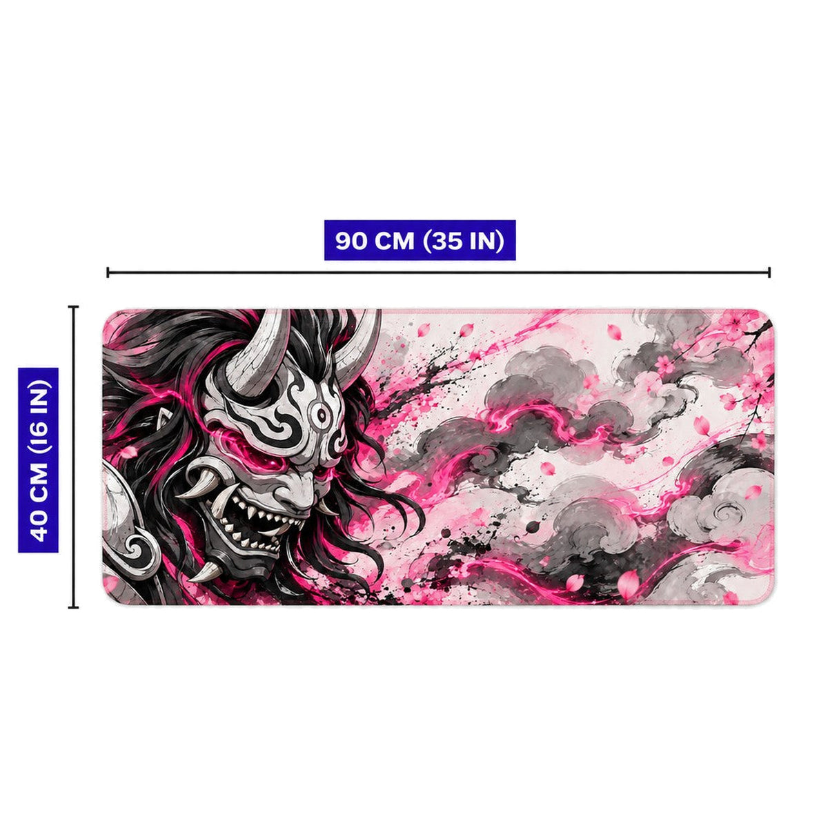 Oni Maskesi Pembe 90x40 cm oyuncu mouse pad – 90x40 cm ölçü bilgisi