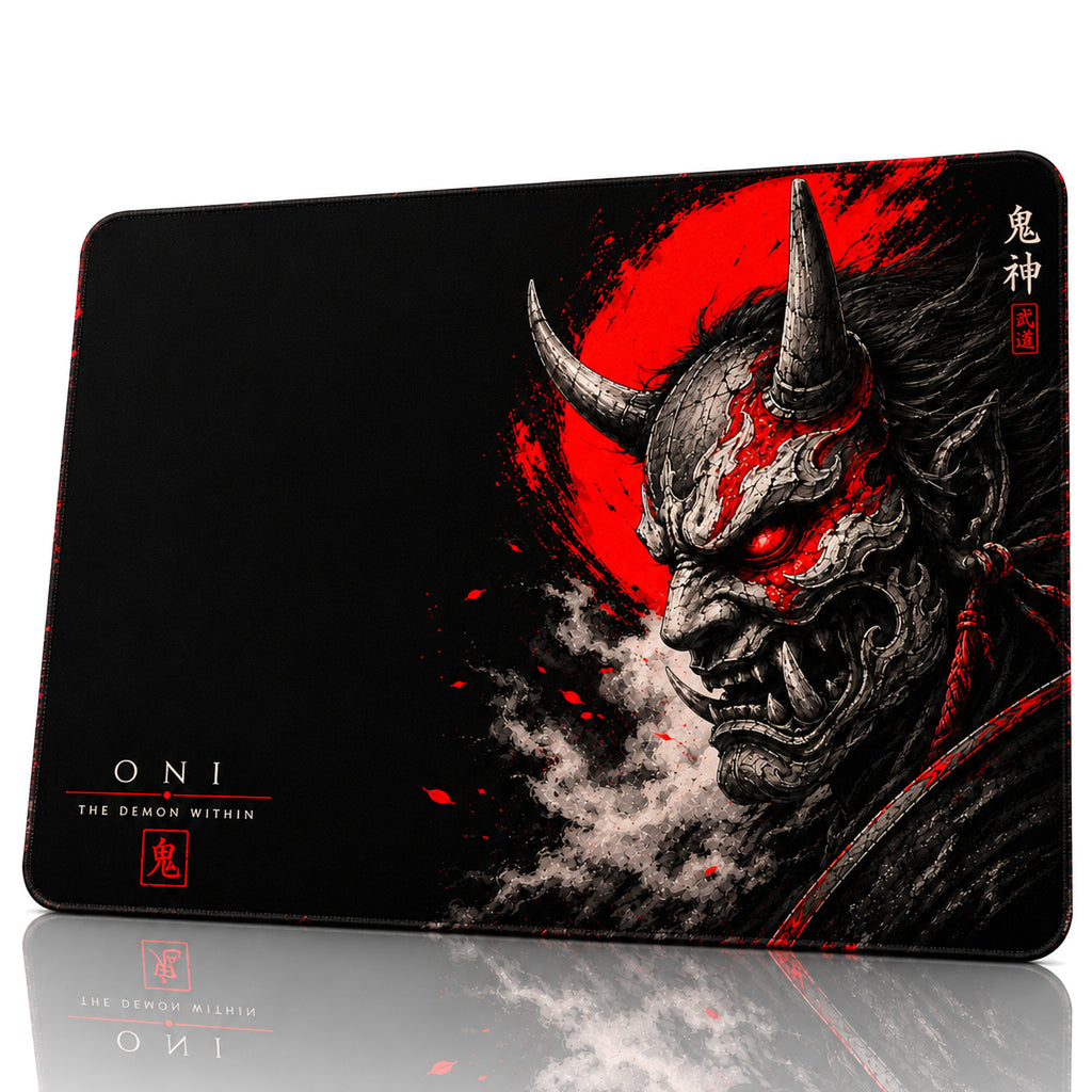 Oni 50x40 cm oyuncu mouse pad – beyaz fon önden görünüm