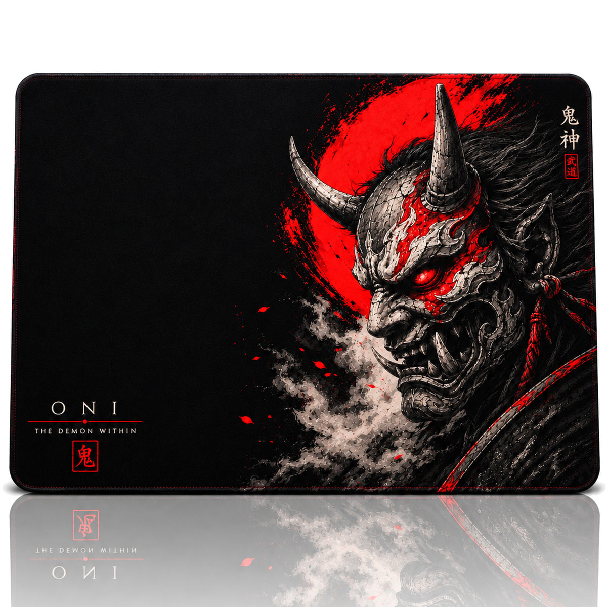 Oni 50x40 cm oyuncu mouse pad – beyaz fon düz görünüm