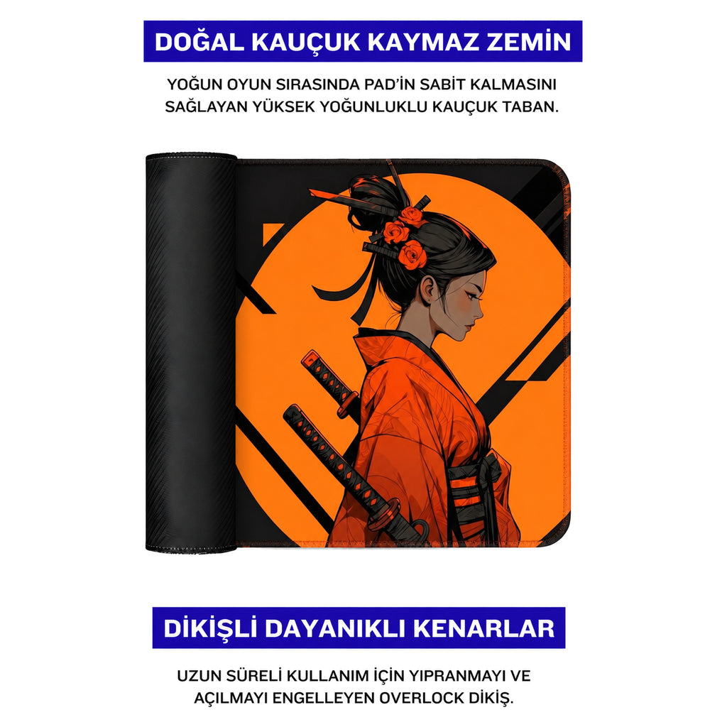 Orange Rosakiri oyuncu mouse pad – doğal kauçuk kaymaz taban