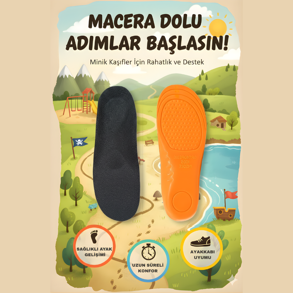 Çocuk ortopedik tabanlık kullanım görseli