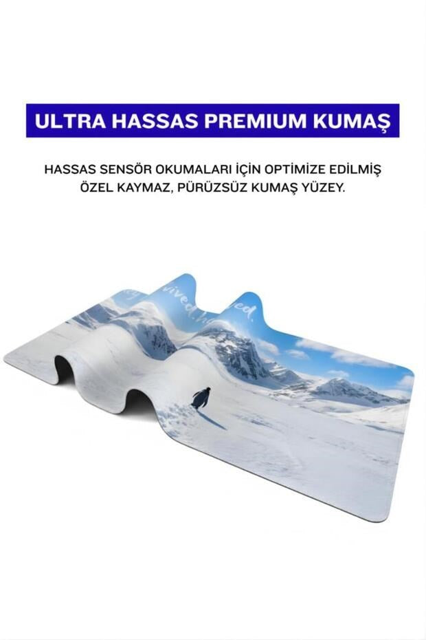 Penguen 90x40 cm gaming mouse pad yakın çekim