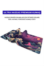 Renkli Japon Dalgası 70x30 cm gaming mouse pad kauçuk taban detayı