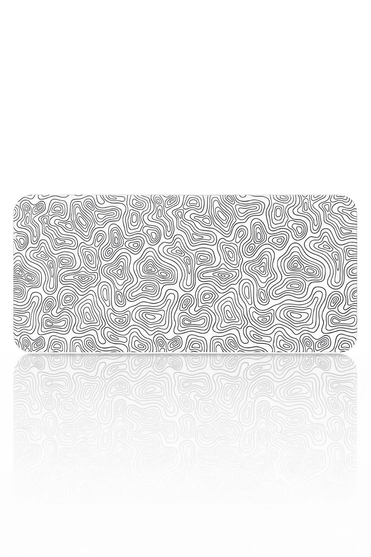 Beyaz Typography 90x40 cm gaming mouse pad yakın çekim
