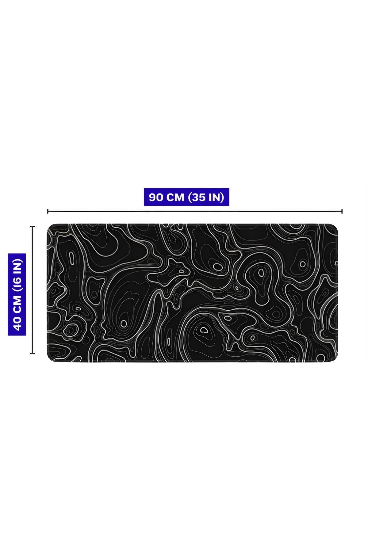 Siyah Typography 90x40 cm gaming mouse pad ölçü görseli