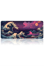 Renkli Japon Dalgası 90x40 cm gaming mouse pad yakın çekim