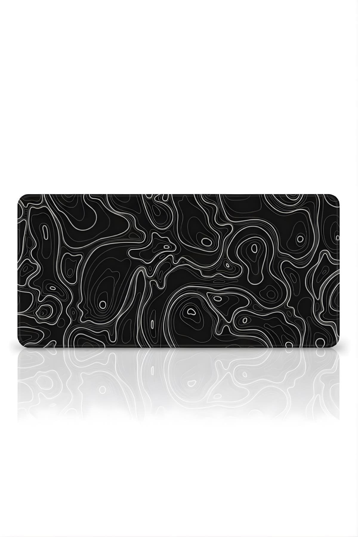 Siyah Typography 90x40 cm gaming mouse pad yakın çekim