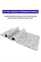 Beyaz Typography 90x40 cm gaming mouse pad kauçuk taban detayı