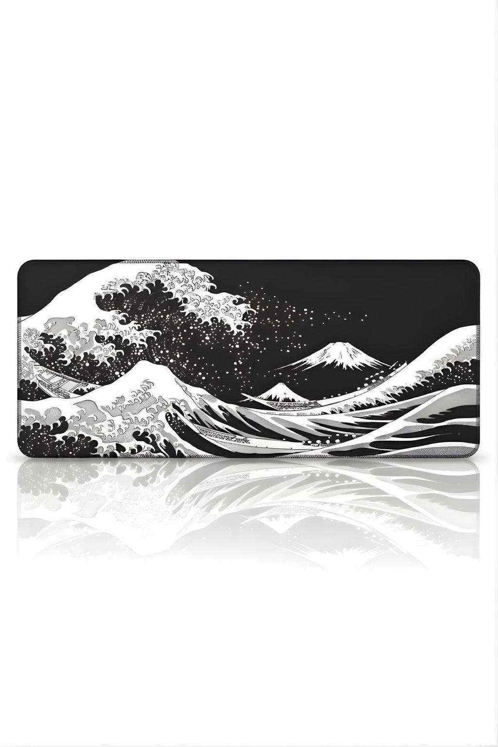 Siyah Japon Dalgası 90x40 cm gaming mouse pad yakın çekim