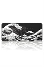 Siyah Japon Dalgası 90x40 cm gaming mouse pad yakın çekim