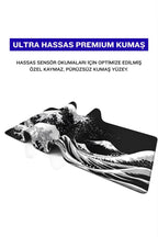 Siyah Japon Dalgası 90x40 cm gaming mouse pad kauçuk taban detayı