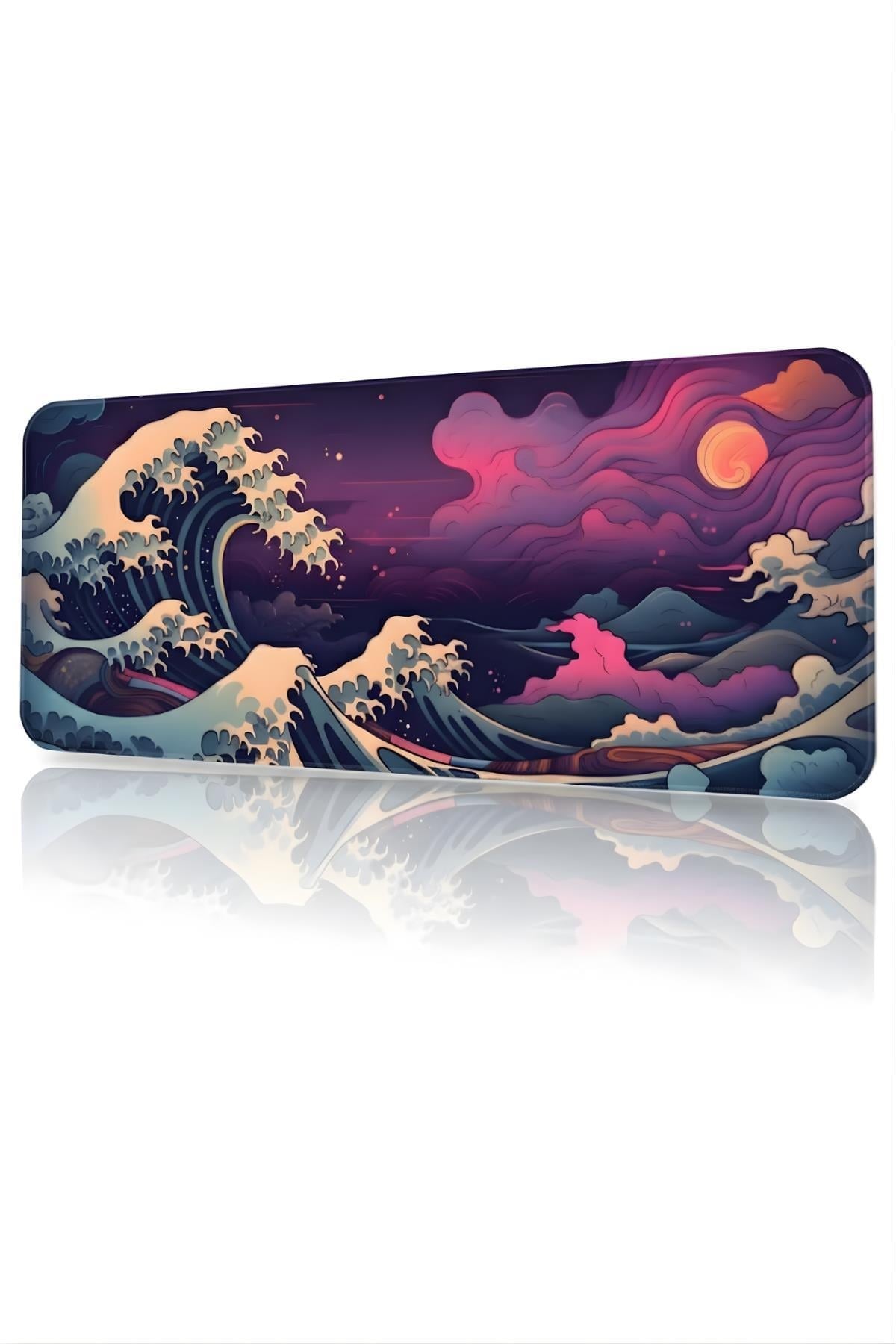 Renkli Japon Dalgası 90x40 cm gaming mouse pad