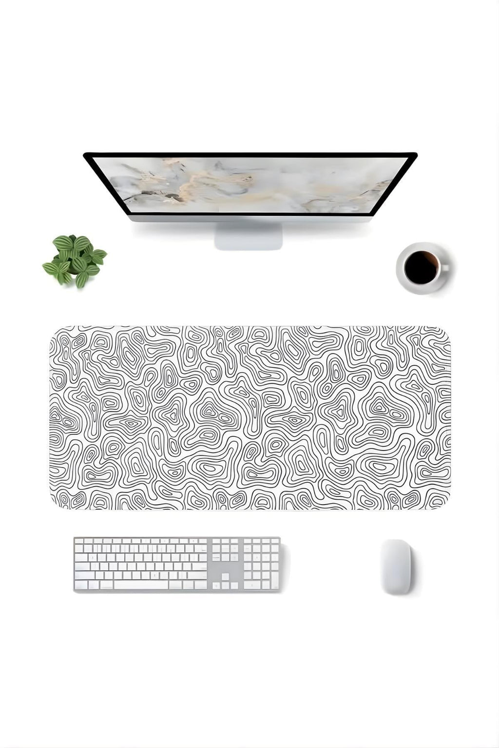 Beyaz Typography 70x30 cm gaming mouse pad kullanım görseli
