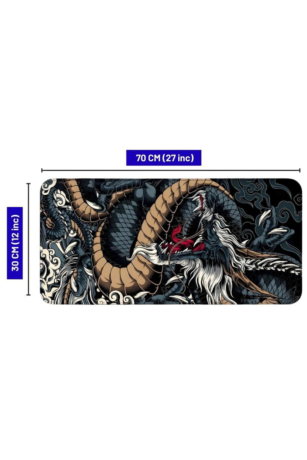 Dragon 70x30 cm gaming mouse pad kauçuk taban detayı