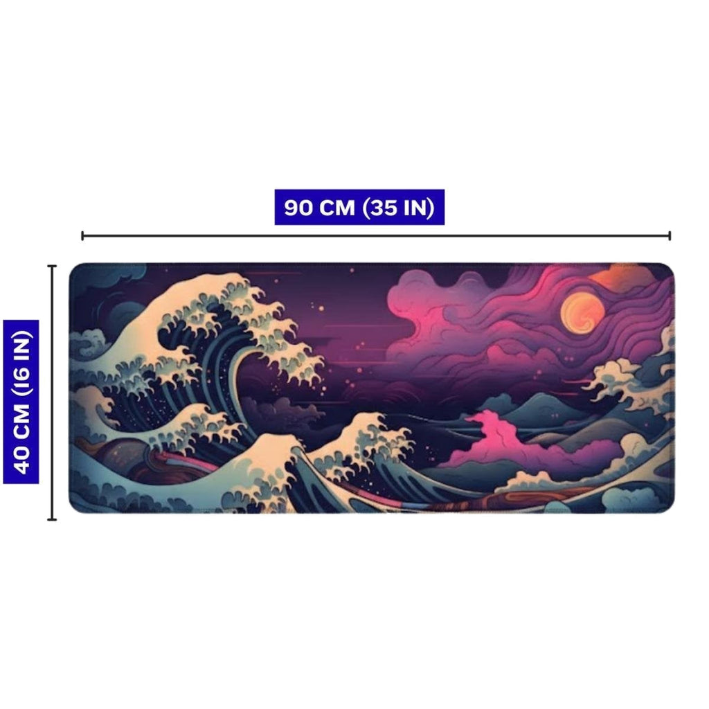 Renkli Japon Dalgası 90x40 cm oyuncu mouse pad – 90x40 cm ölçü bilgisi