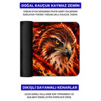 Ateş Şahini desenli mouse pad doğal kauçuk kaymaz taban ve dikişli kenar detayı