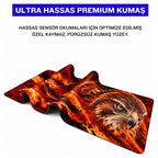 Ateş Şahini desenli mouse pad kumaş yüzeyi, esnek yapı ve süblimasyon baskı detayı
