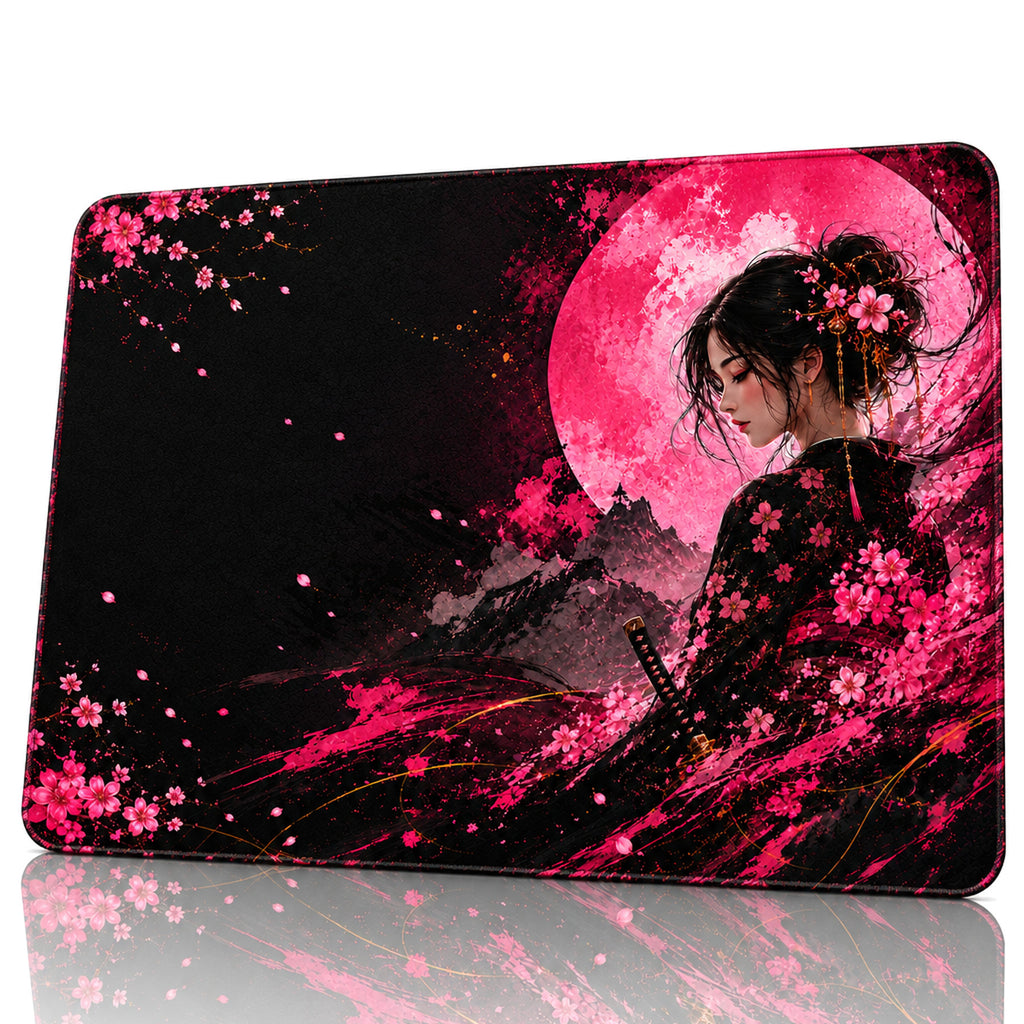 Sakura Moon 50x40 cm oyuncu mouse pad – beyaz fon önden görünüm