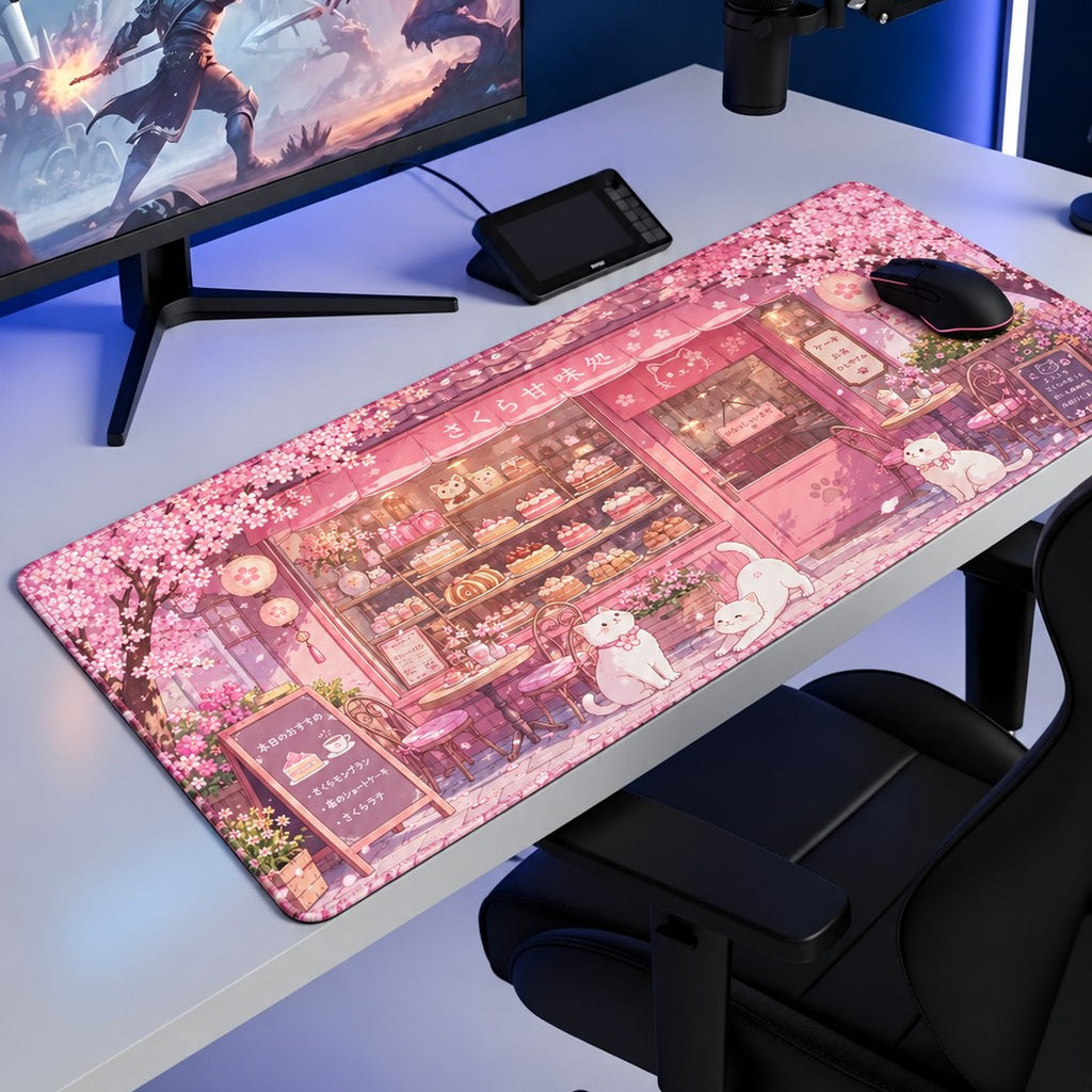 Sakurumi pembe kedili mouse pad oyun masası kurulumu