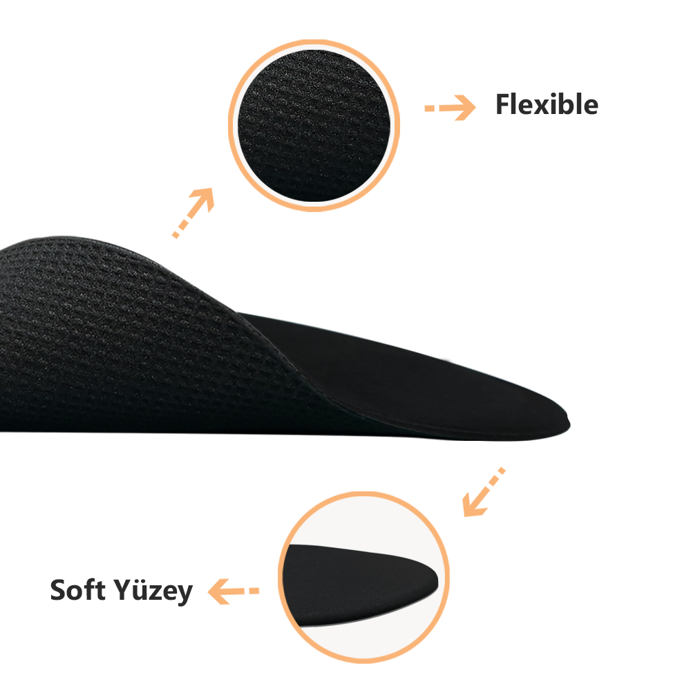 Bilek destekli mouse pad siyah kullanım görseli