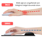 Bilek destekli mouse pad siyah taban detayı