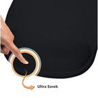 Bilek destekli mouse pad siyah yakın çekim