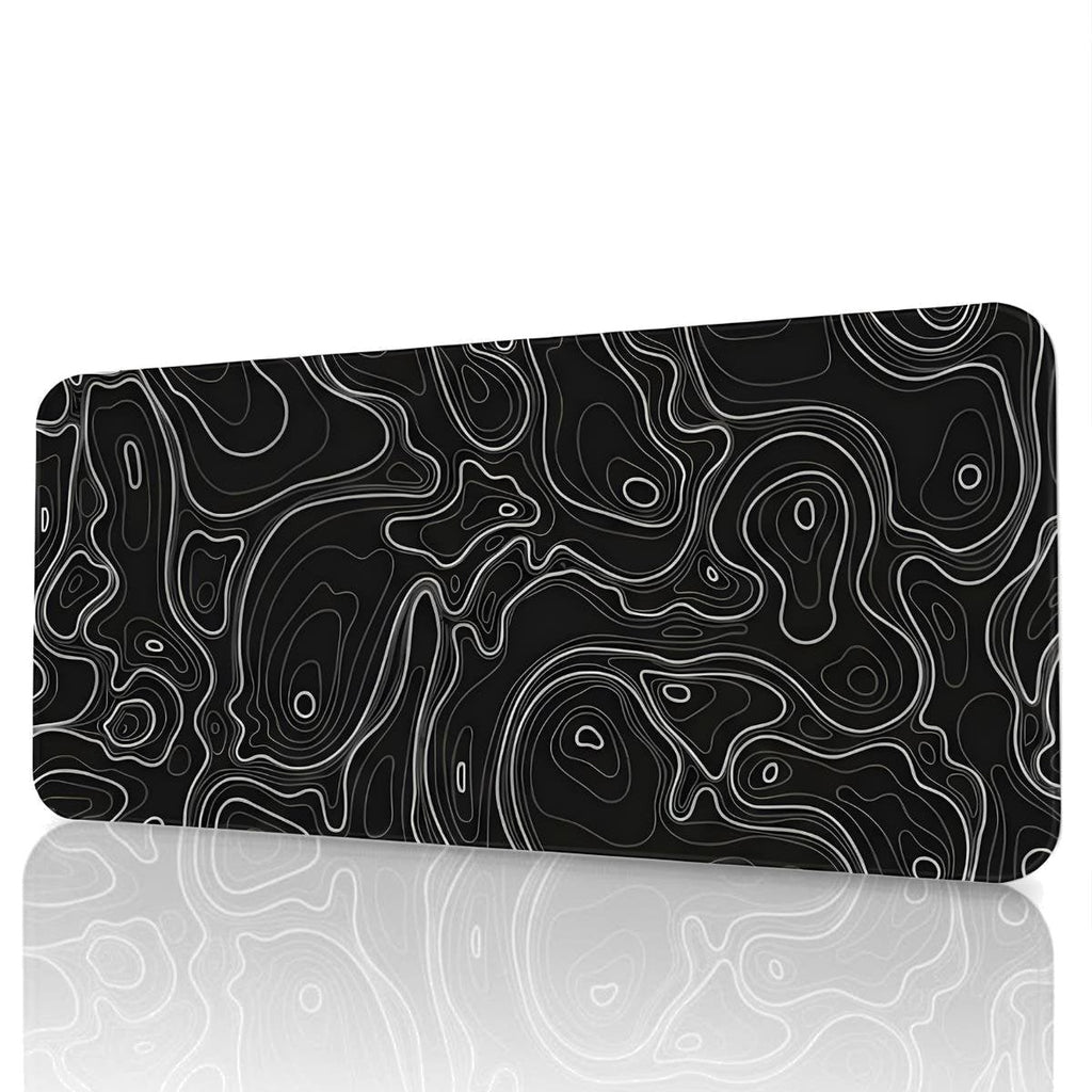 Siyah Typography oyuncu mouse pad – beyaz fon önden görünüm