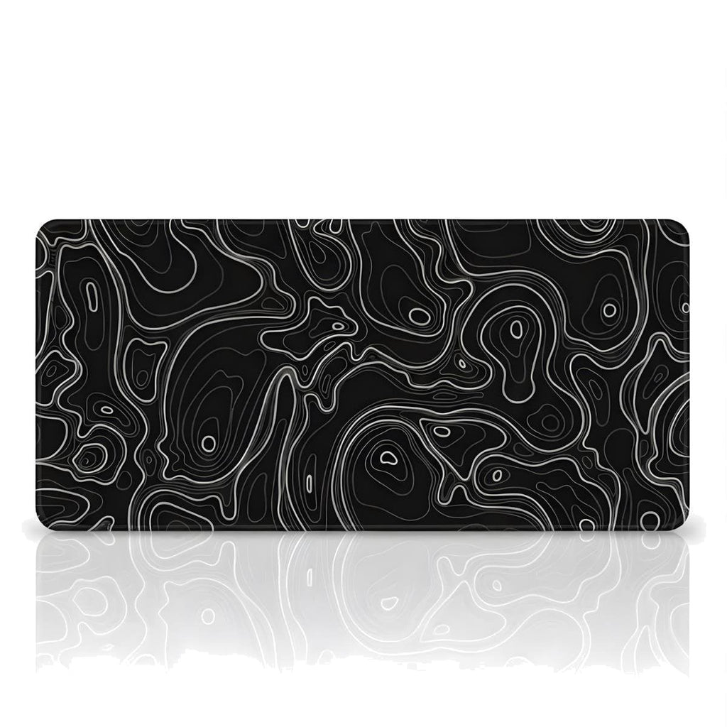 Siyah Typography oyuncu mouse pad – beyaz fon düz görünüm