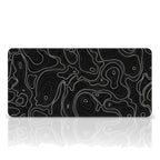 Siyah Typography oyuncu mouse pad – beyaz fon düz görünüm